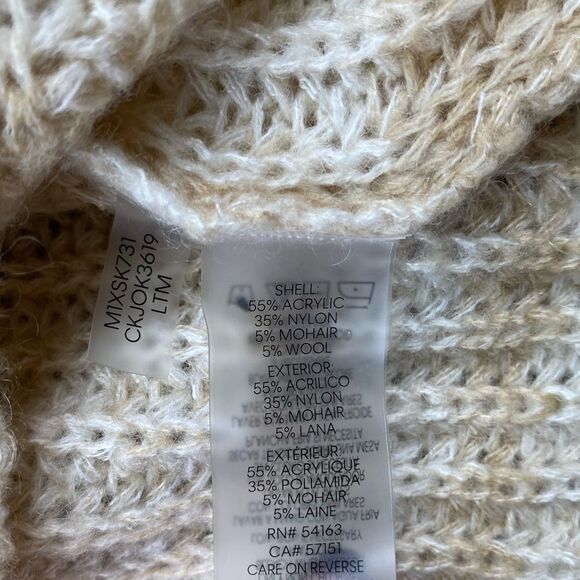 Calvin klein beige stripe turtleneck sweater | NWT - Picture 12 of 13